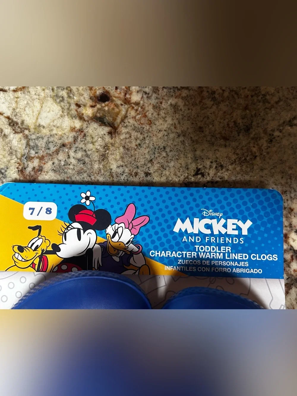 NWT Disney Mickey Mouse & Friends Fuzzy-Lined Unisex Toddler 7/8 Clogs Slip-On